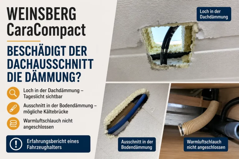 Weinsberg CaraCompact - Beschädigt der Dachausschnitt die Dämmung